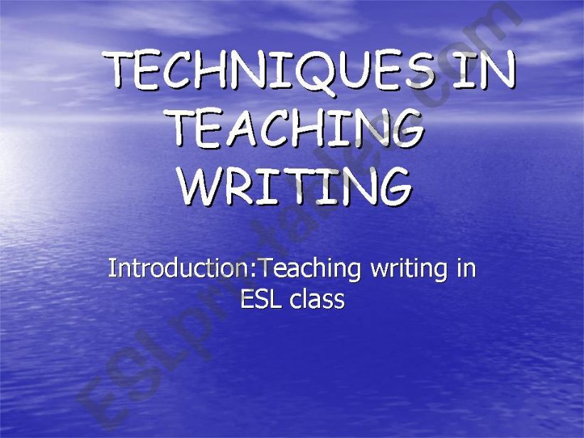 technques n teaching writing