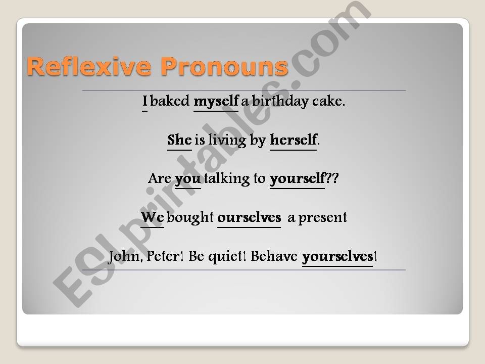 reflexive pronouns powerpoint