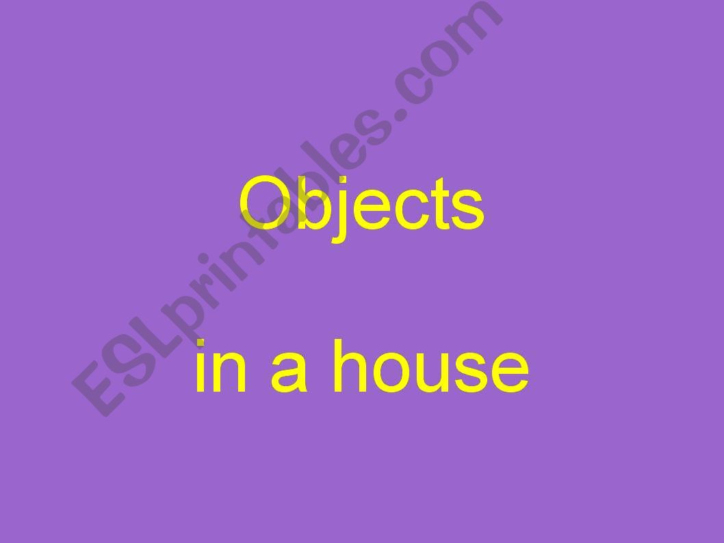 items in a house powerpoint