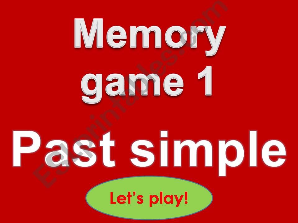 Memory game - simple past 1 powerpoint