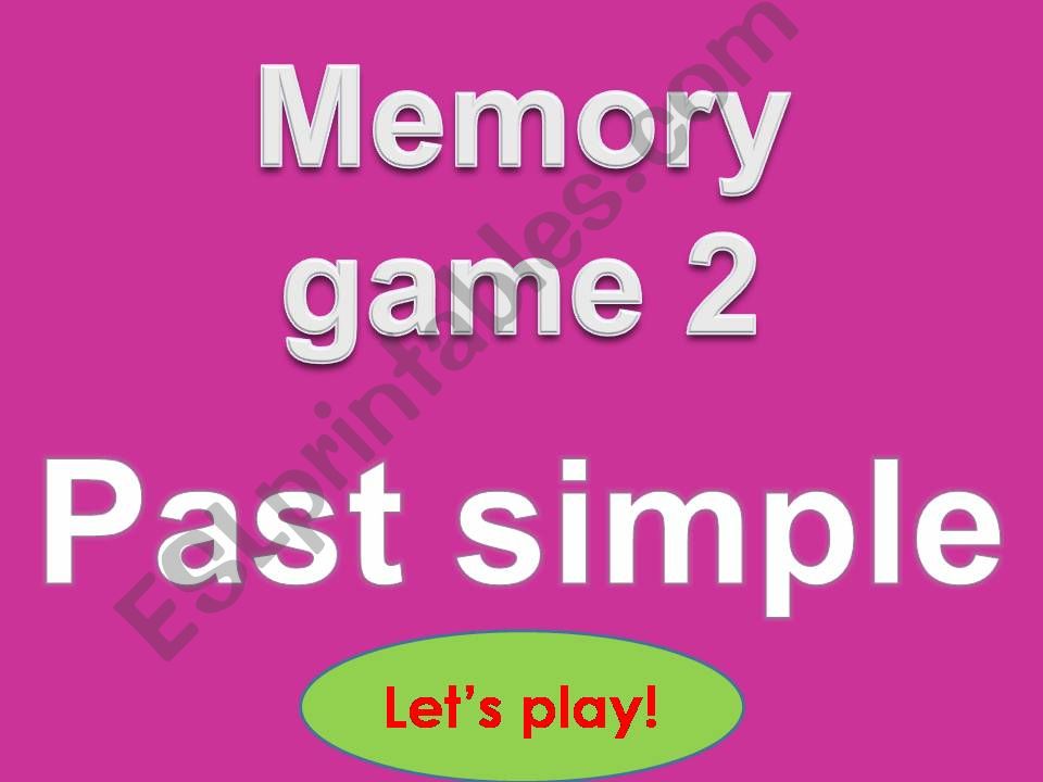 Memory game - simple past 2 powerpoint