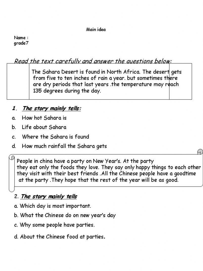 main idea powerpoint