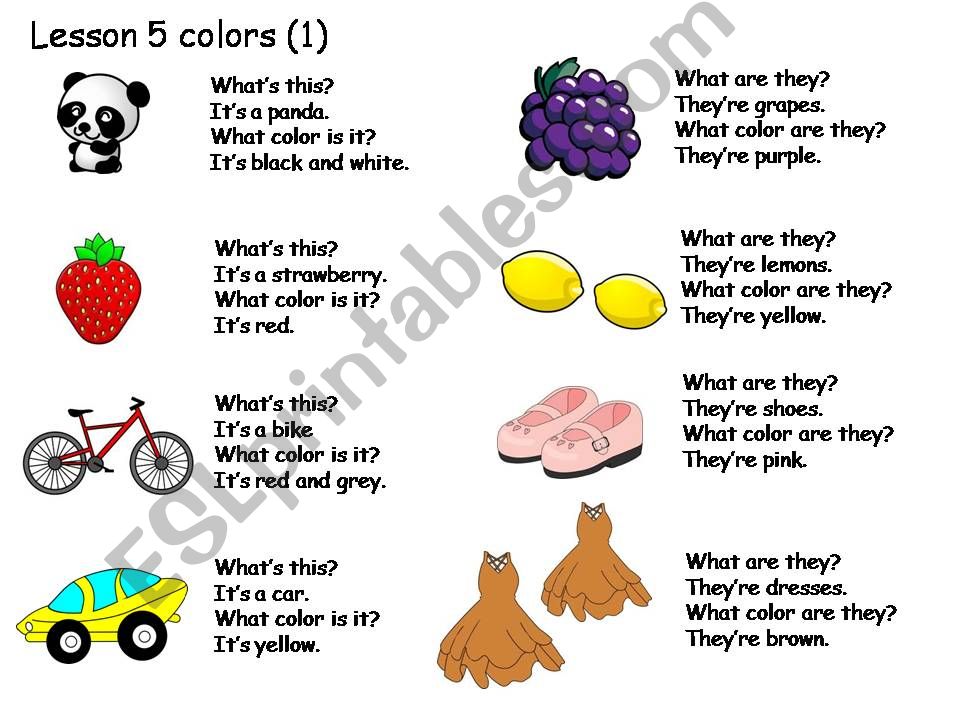 colours worksheet powerpoint
