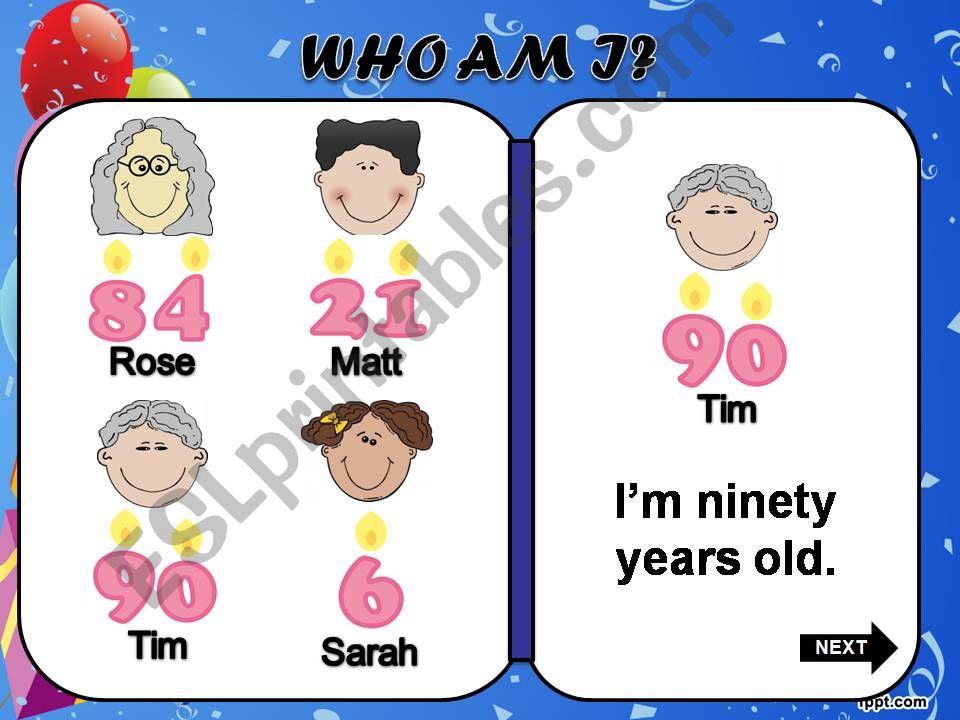 How old are you? - game powerpoint