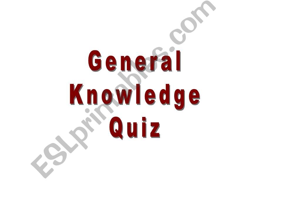 General Knowledge quiz powerpoint