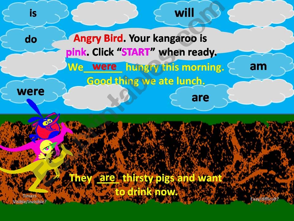 auxiliary verbs angry kangaroo race part 2 of 3 for two teams