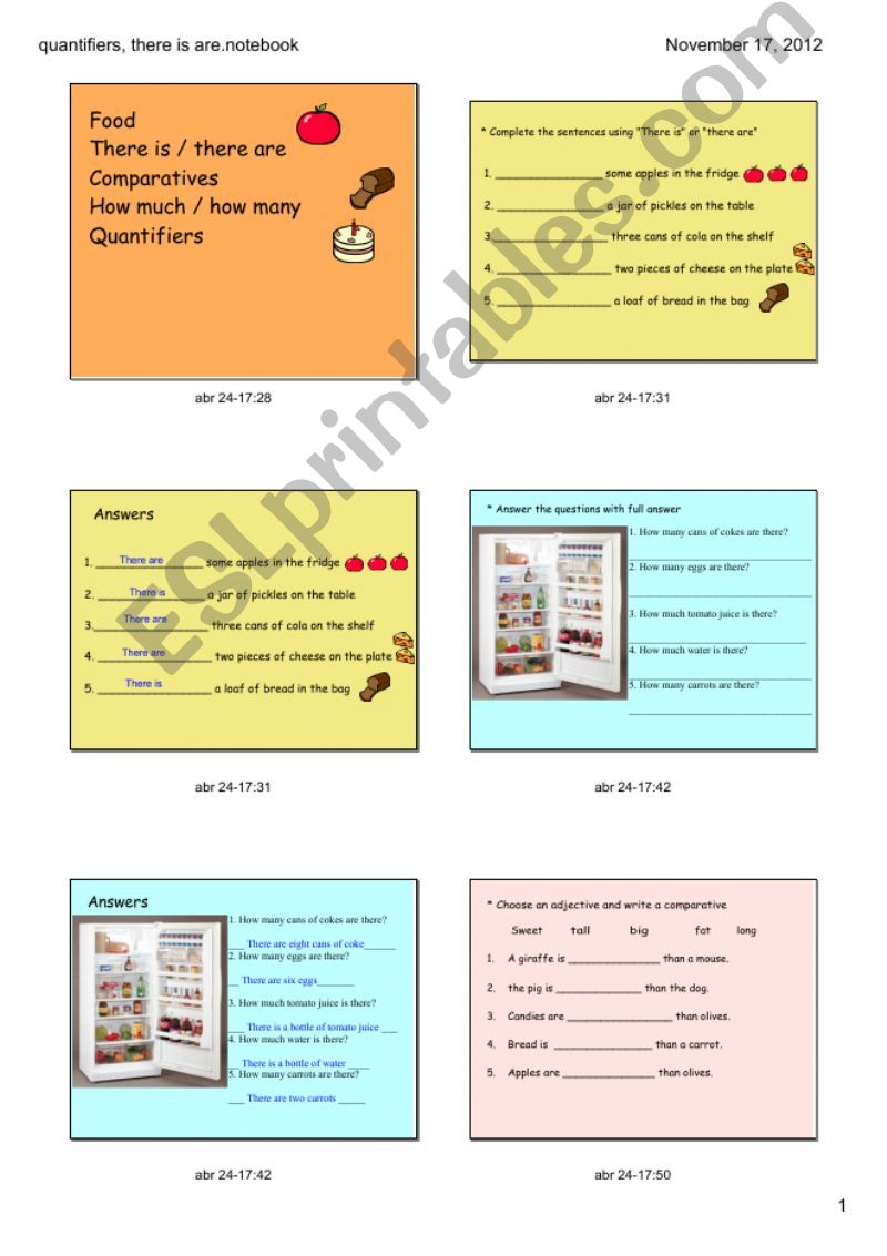 Food and quantifiers powerpoint