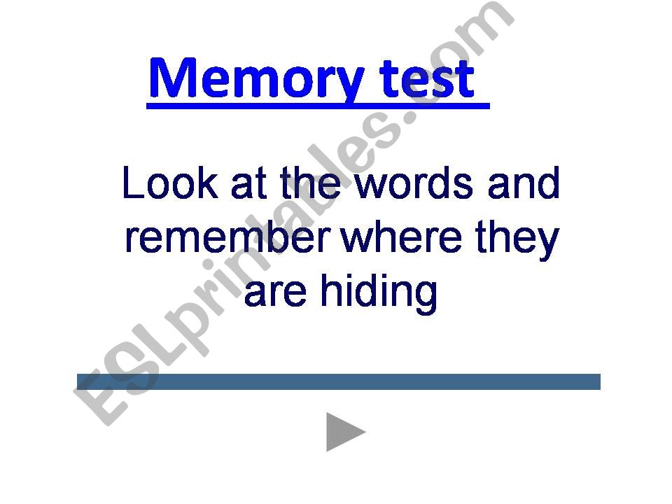 Memory game food powerpoint