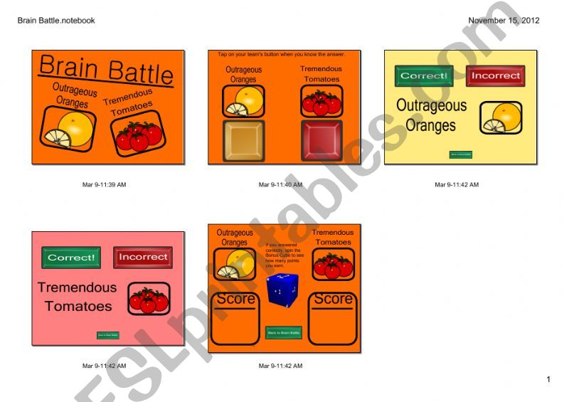 Game Brain Battle powerpoint