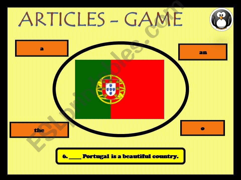 Definite, indefinite and zero articles - game 2 (4)