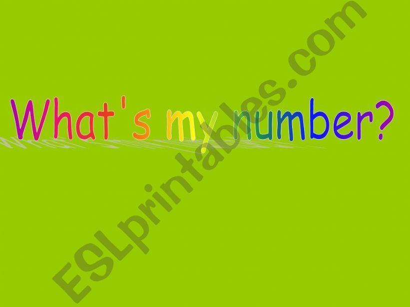 Numbers powerpoint