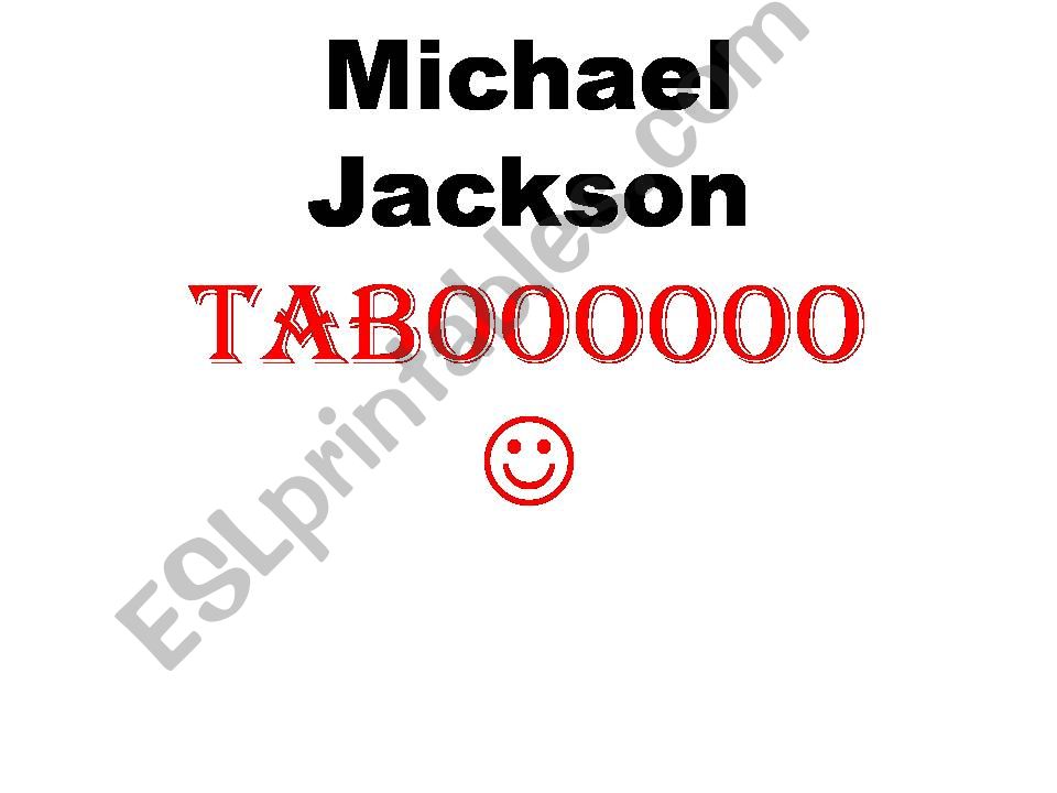 Michael Jackson Taboo powerpoint