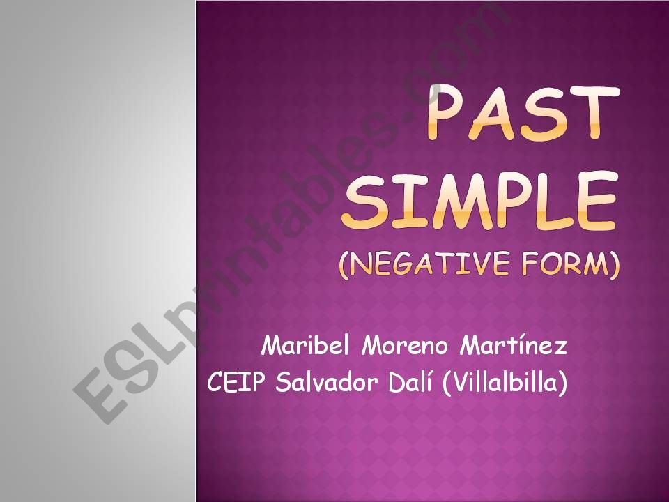 Past Simple Negative powerpoint