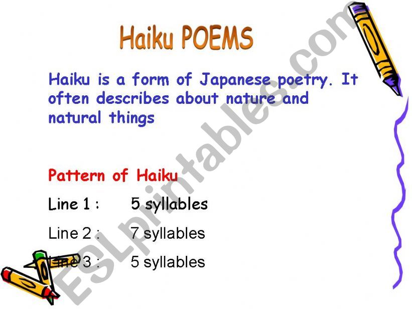 Haiku Poems powerpoint