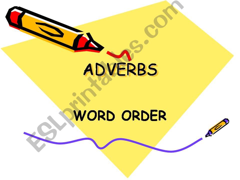 ADVERBS AND WORD ORDER powerpoint