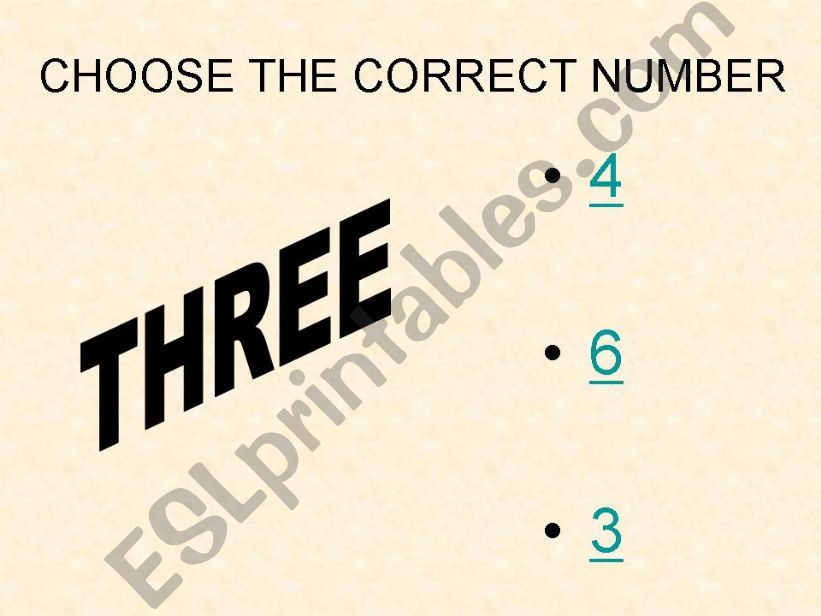Game: Choose the correct number