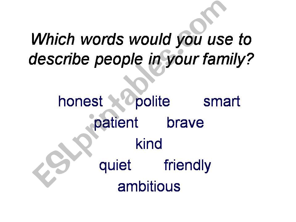 Describing People powerpoint