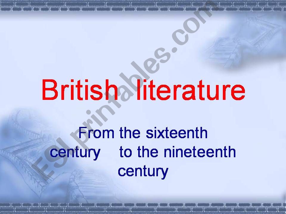 British Literature powerpoint