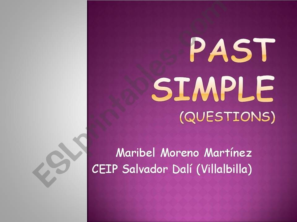 Past Simple Questions powerpoint