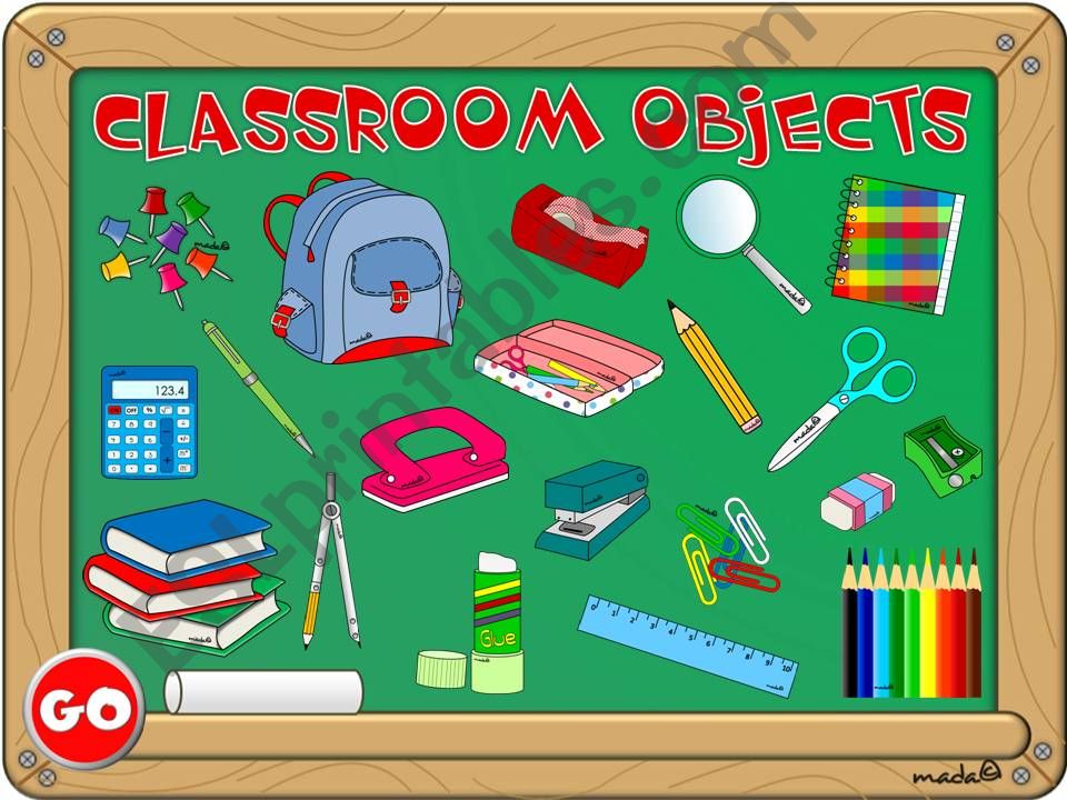 Classroom objects *GAME* 1/3 powerpoint