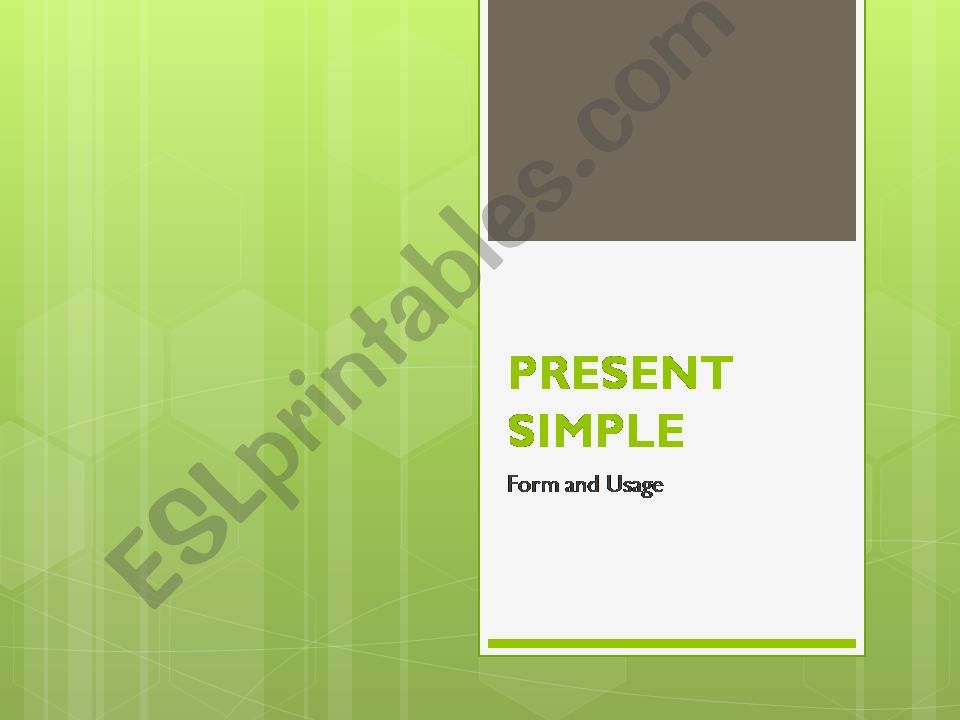Powerpoint: The Present Tenses (incl. state verbs)