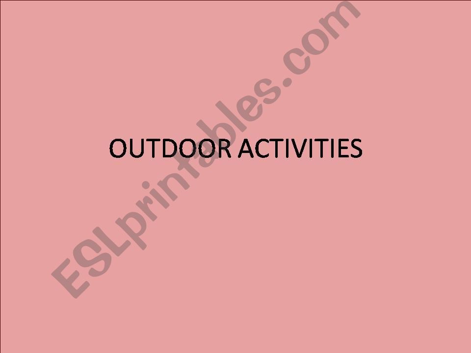 outdoor activities powerpoint