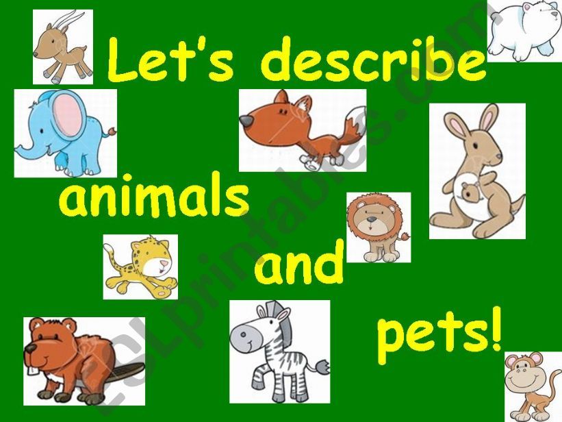 ESL - English PowerPoints: Describing animals and pets