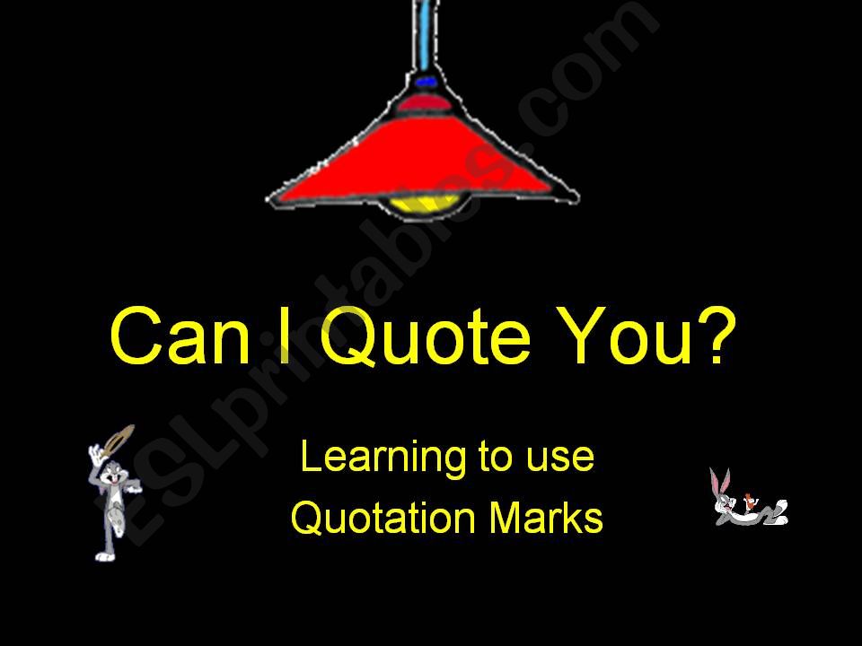 Can I Quote You? powerpoint