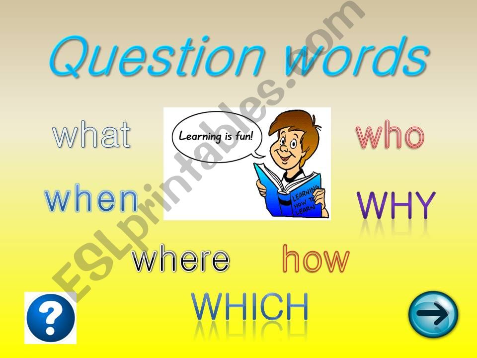 Question word sentences powerpoint