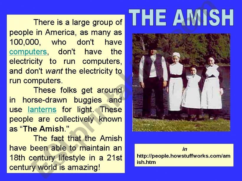 The Amish -. part 1 powerpoint