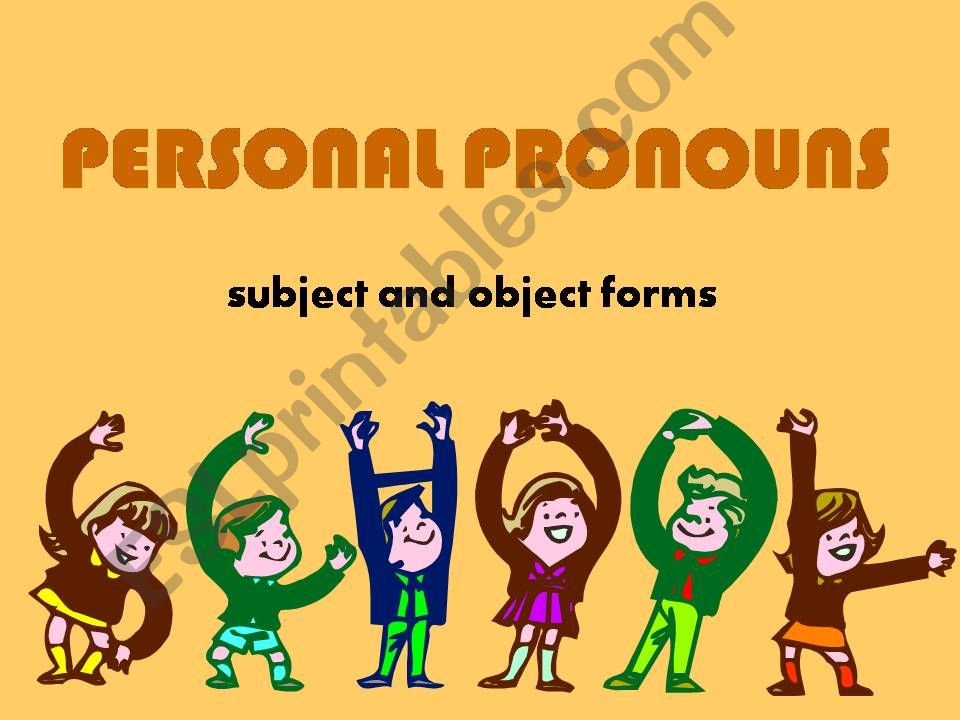 PERSONAL PRONOUNS 1 powerpoint