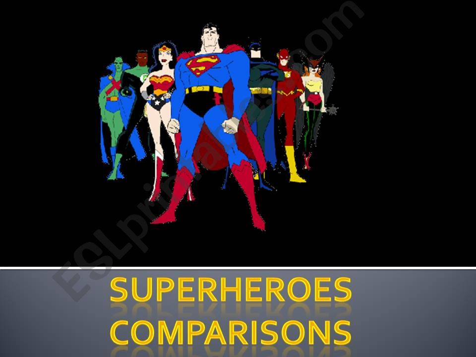 Superheroes comparisons powerpoint