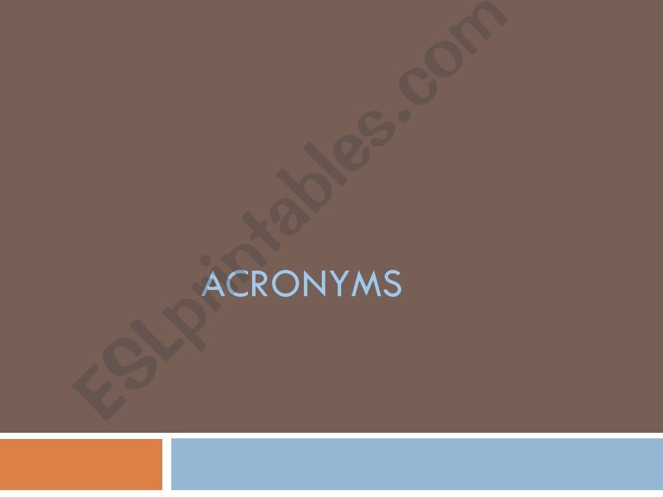 ACRONYMS powerpoint