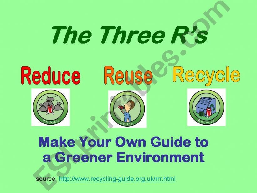 The 3 Rs: A Guide to a Greener Environment