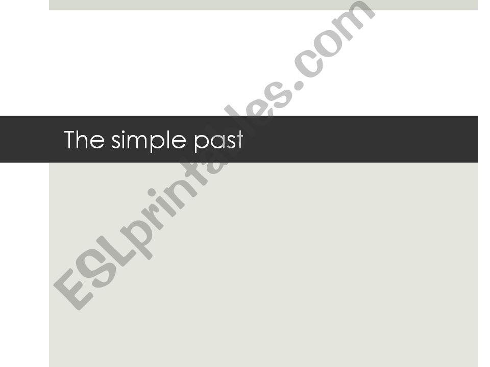 Grammar summary of past simple for regular verbs