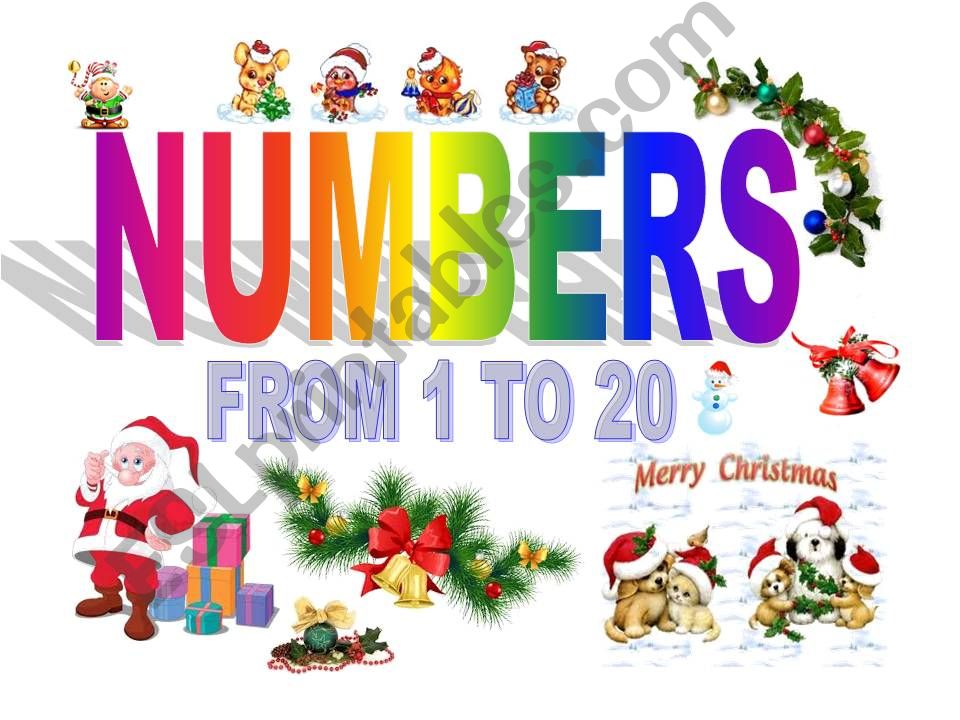 Christmas and numbers from 1 to 20