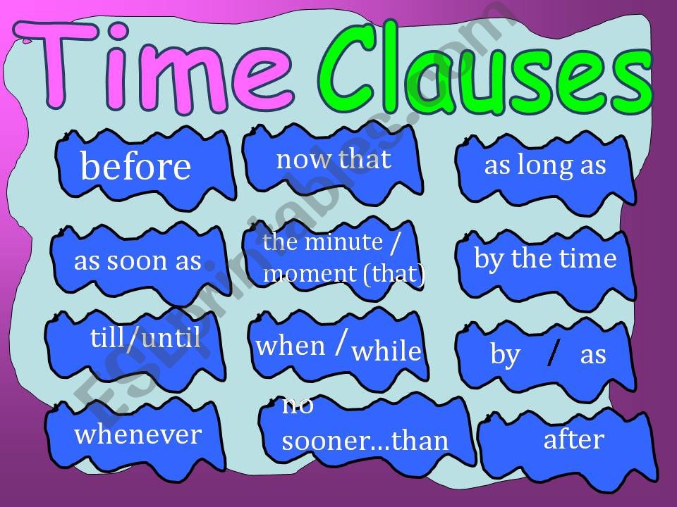 TIME CLAUSES powerpoint