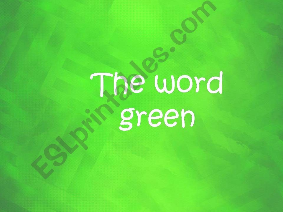 The word green powerpoint