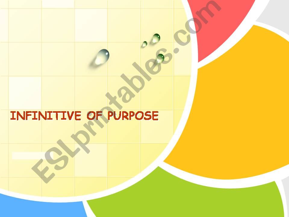 Infinitive of Purpose powerpoint