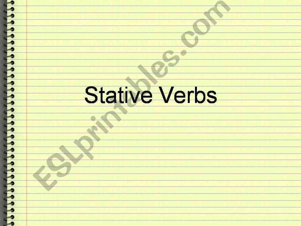 Stative Verbs powerpoint