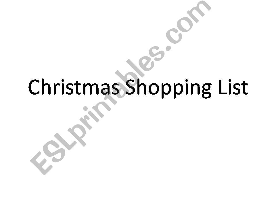 Christmas Shopping List powerpoint