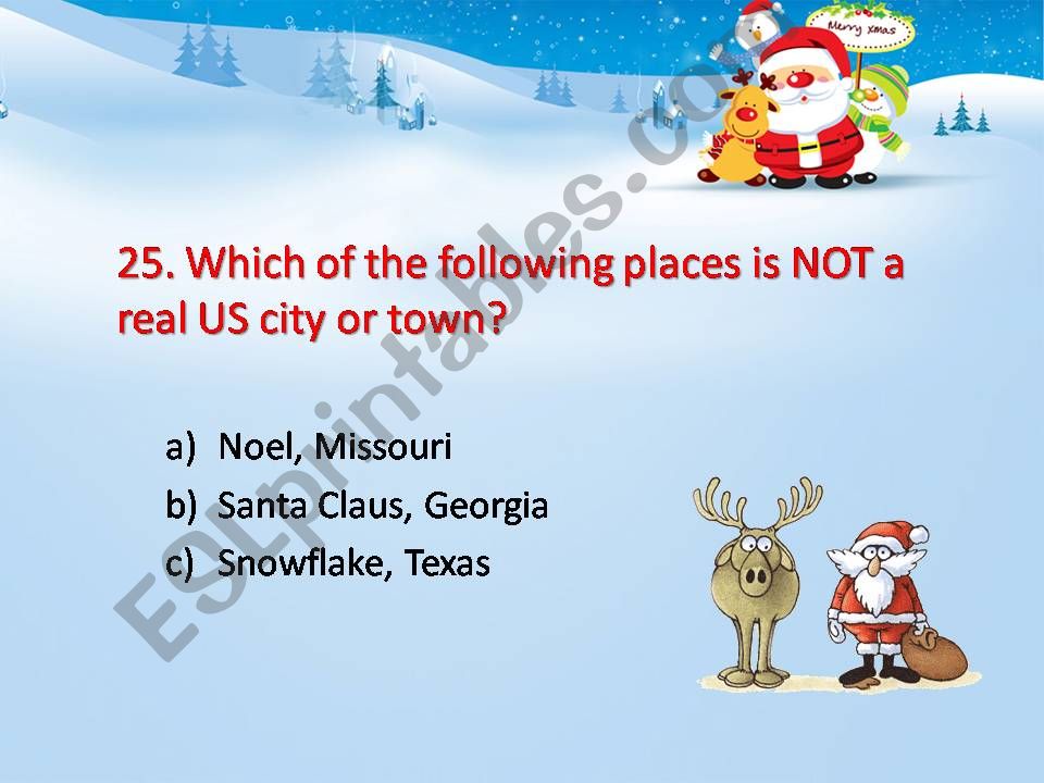Christmas quiz, PART 2 powerpoint