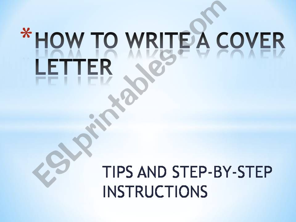 How to write a Cover Letter powerpoint