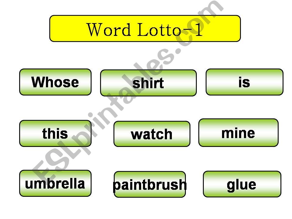 word lotto powerpoint