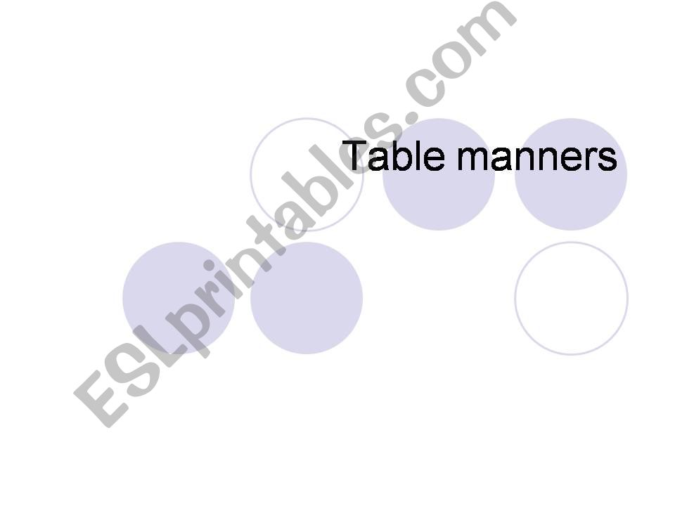 Table manners powerpoint