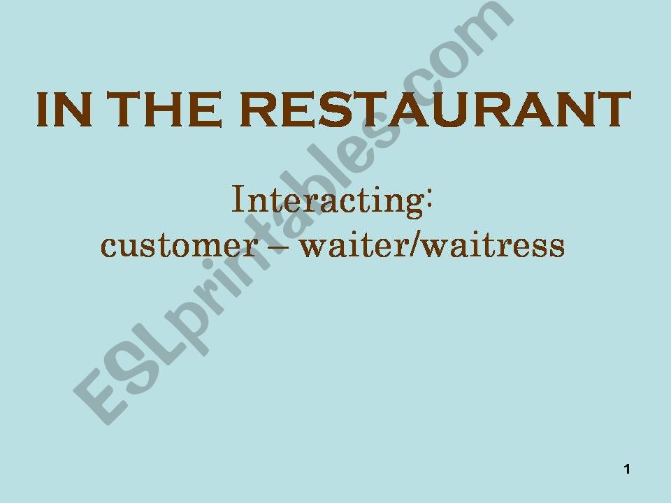 At the restaurant powerpoint