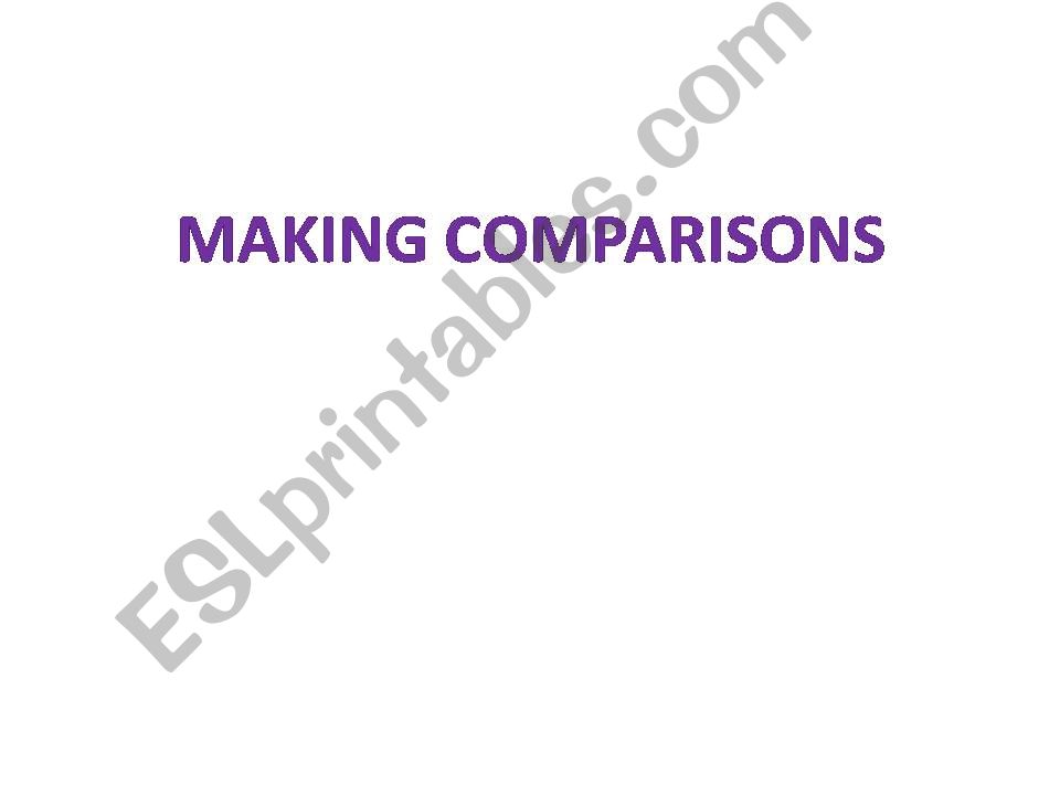 making comparisons powerpoint