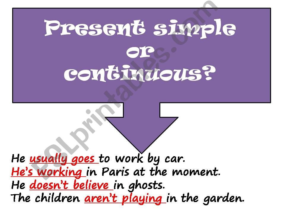 PRESENT SIMPLE OR CONTINUOUS powerpoint