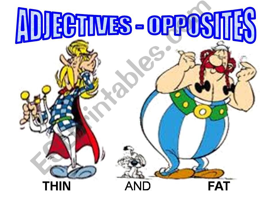 Adjectives - opposites powerpoint