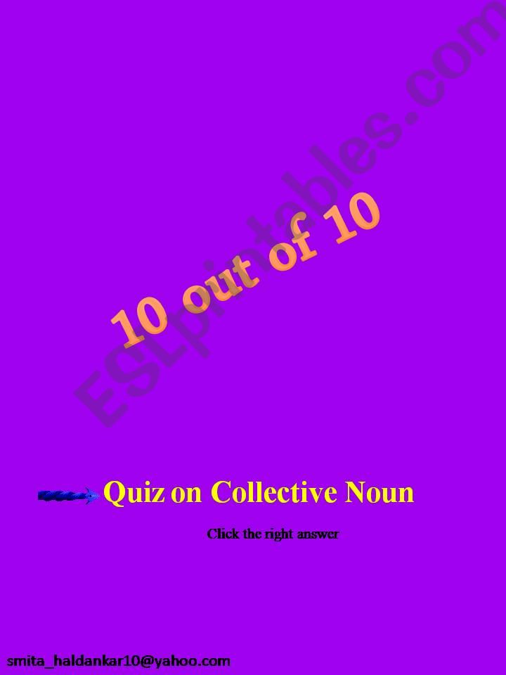 Quiz on Collective Noun   powerpoint